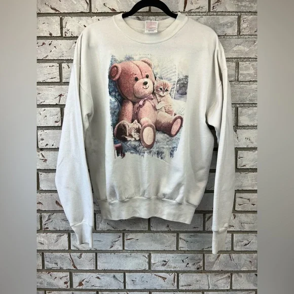 Vintage | Teddy Bear and Kitten Crewneck - Picture 1 of 9